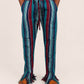 Fringe Pants - Navy/Teal/Red