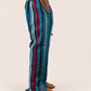 Fringe Pants - Navy/Teal/Red
