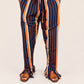 Fringe Pants – Navy/Orange/Cream