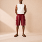 Cargo Shorts - Red/Cream