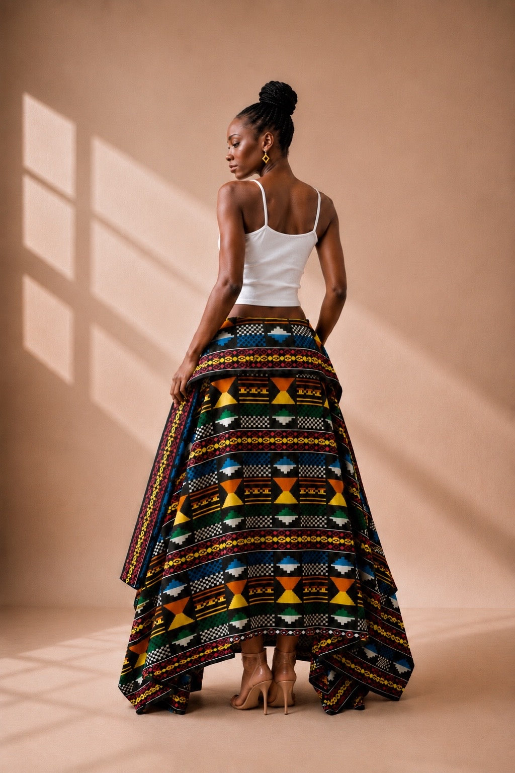 Akwete Skirt - Blue/Orange/Yellow/Green
