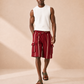 Cargo Shorts - Red/Cream
