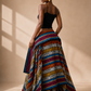 Akwete Skirt - Orange/Blue