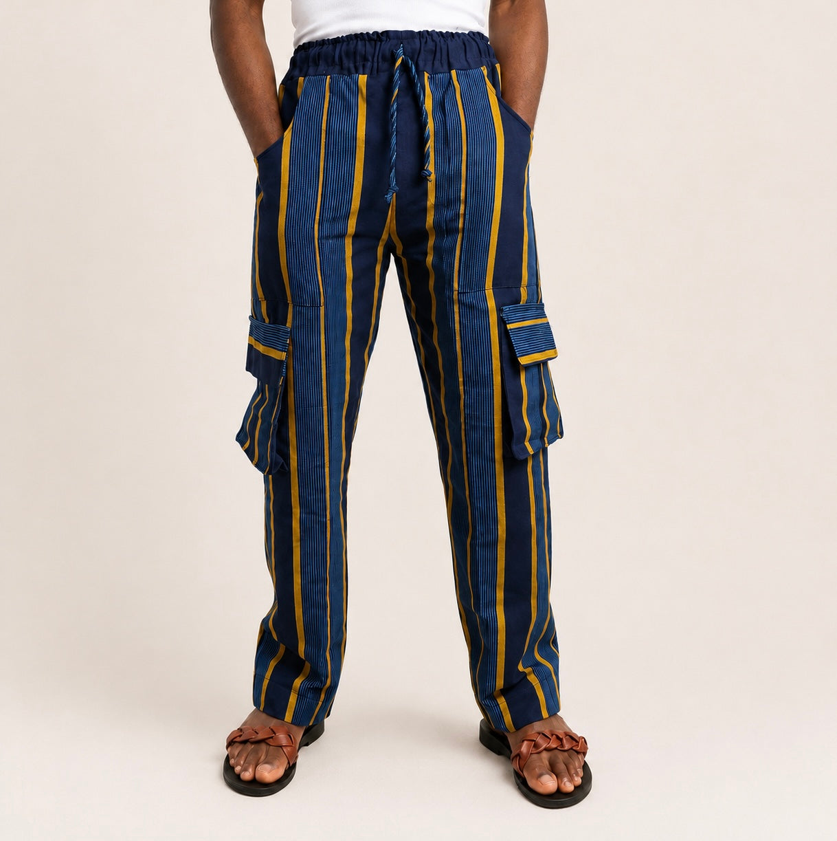 Cargo Pants – Navy/Mustard