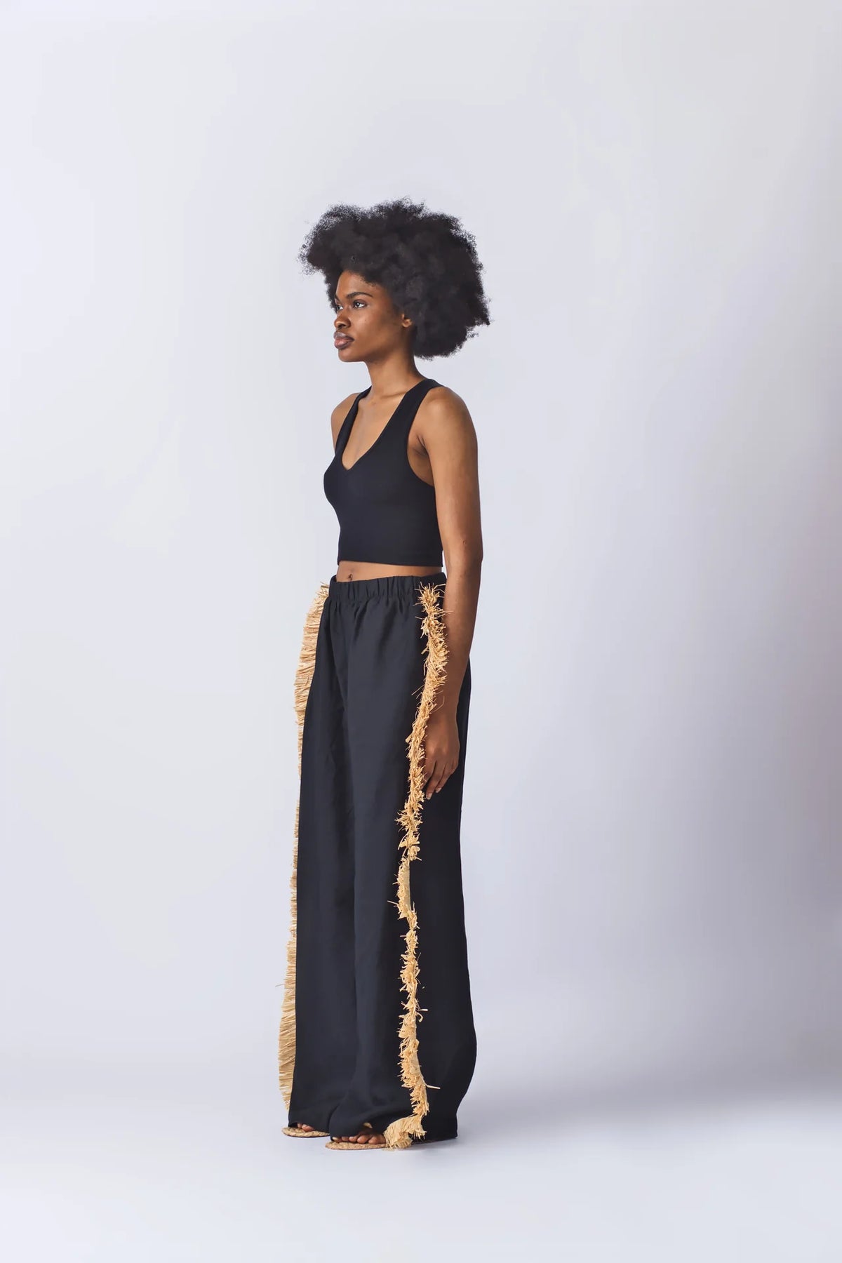 Mba Pant — Black Linen by EKI KERE – view 2