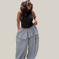 Bubble Skirt Pants – White/Black
