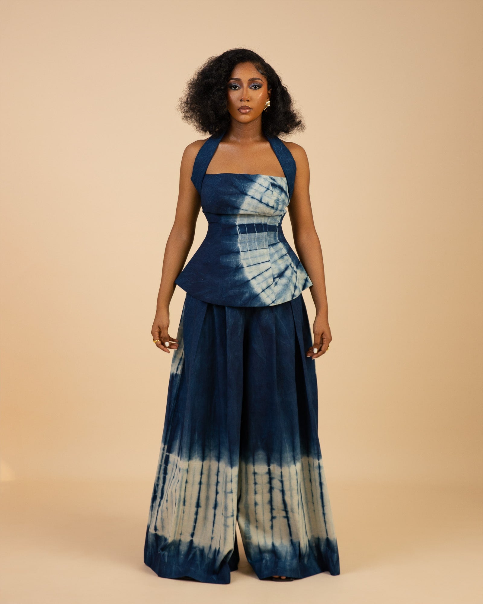 Rinni Adire Two-Piece Set - Blue